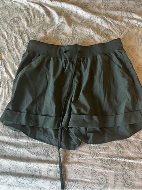 Zella Olive Green Women's Athletic Shorts with Drawstring Waist